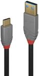 LINDY 36919 3m USB 3.2 Typ A an C Kabel, 10GBit/s, Anthra Line