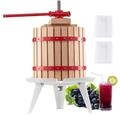 VEVOR Obstweinpresse Obstm&uuml;hle (12 L) mit Massivholzkorb mit 8 Bl&ouml;cken, robuster