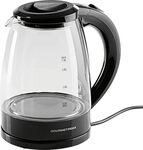 GOURMETmaxx Glas-Wasserkocher 1,8 L mit Blue Vision LED, Schwarz, 1800 W,...