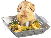 Rosenstein & S&ouml;hne H&auml;hnchenbr&auml;ter: BBQ-H&auml;hnchen-Griller mit Aroma-Beh&auml;lter f&uuml;r