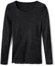 CALIDA True Confidence Langarmshirt Damen, aus Wolle-Seide, Feinripp,