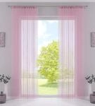 2er Set Fadengardine, HxB 250x140 cm, Rosa mit Tunneldurchzug und eingen&auml;htem