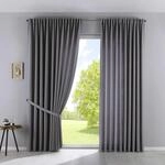 2er Set Vorh&auml;nge Blickdicht &raquo;Palermo&laquo; HxB 250x300 cm Grau Gardinen Extra Breit