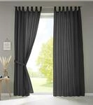 Gardinenbox 2er Set Vorh&auml;nge Schal Schlaufen &raquo;Berlin&laquo; HxB 245x140 cm Schwarz