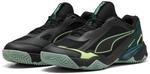PUMA Unisex Solarstrike 4 Indoor Court Shoe, Puma Black Green Terrain Fizzy Light