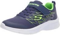 Skechers Jungen Microspec Texlor Sneaker, Navy Textile Lime Silver Trim, 37 EU