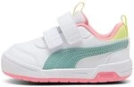 PUMA Kinder Multiflex 2 Colour Sneakers 27, White Light Moss Green
