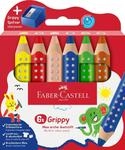 Faber-Castell 110635 Set Grippy, 6 Jumbo Buntstifte f&uuml;r Kleinkinder, leicht