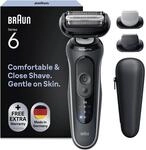 Braun Series 6 Elektrorasierer, Schwarz, Laufzeit 60 Minuten, Schnellladung 5...