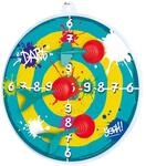 Simba 107406058 - Dartspiel, 3 Saugnapf Pfeile, Brett 34cm, Pfeile 17cm,