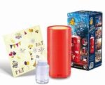 PUSTEFIX Elektrische Seifenblasenmaschine Feuerwerk & 80ml Fl&uuml;ssigkeit - Mit
