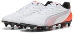 PUMA Erwachsene King PRO MxSG Fu&szlig;ballschuhe 45, White Silver Glowing Red Metallic