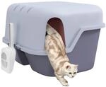 PawHut Katzentoilette mit Deckel, Katzenklo mit Sieb, Schaufel, geschlossen Katze