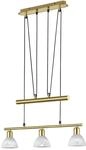 Trio Leuchten LED-JoJo-Pendelleuchte "Levisto" in Messing matt, Glas alabasterfarbig