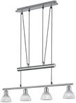 Trio Leuchten LED-JoJo-Pendelleuchte "Levisto" in Nickel matt, Glas alabasterfarbig