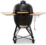 Kamado Bono Grande BBQ Grill &Oslash; 59cm und 6 zus&auml;tzliches Grillzubeh&ouml;r &ndash; Schwarzer