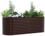 vidaXL Hochbeet Braun 240 x 80 x 81 cm Stahl, Garten- und Terrassenpflanzentopf...