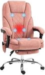 Vinsetto B&uuml;rostuhl Ergonomisch mit Vibrationsmassage und W&auml;rme, Rosa