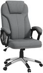 Vinsetto B&uuml;rostuhl Drehstuhl mit Kopfst&uuml;tze 66 x 75 x 110&ndash;120 cm Grau 