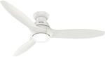 Hunter Fan 132 cm / 52 inch Calabasas Fresh White Flush Mount for Covered...