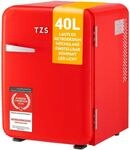 TZS First Austria - Retro Mini K&uuml;hlschrank 40L - Lautlos - Vintage Minibar f&uuml;r