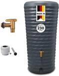 4rain Jolie 2in1 Regentonne Komplett-Set 230 Liter Graphite Grey inkl.