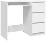 vidaXL Schreibtisch mit 3 Schubladen, 90 x 45 x 76 cm, Wei&szlig;