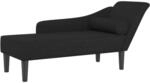 vidaXL Chaiselongue mit Kissen Schwarz Stoff