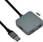 VALUE USB 3.2 Gen1 4-Port Hub (2X A + 2X C) mit Verl&auml;ngerungskabel, schwarz, 5 m