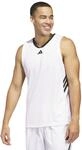 adidas Herren Basketball Legends Tank Shirt, White/Black, S