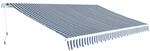 vidaXL Gelenkarmmarkise 500cm Blau/Wei&szlig; Markise Sonnenschutz Terrasse Balkon