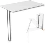KDR Wandklapptisch 80x50 cm Wei&szlig; &ndash; Klapptisch mit Tischbein in Chrom zur