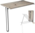 KDR Wandklapptisch 80x50 cm Eiche astig &ndash; Klapptisch mit Tischbein in Chrom zur