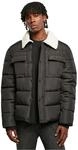 Urban Classics Herren Sherpa Collar Padded Shirt Jacket Black, S