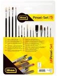 Idena 60109 - Pinselset, 15-teilig, verschiedene Sorten, Borstenpinsel,...