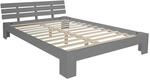 Homestyle4u Futonbett 140x200 Grau mit Lattenrost, Doppelbett Bettgestell Massivholz