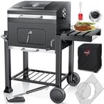 KESSER&reg; Holzkohlegrill XL Grillwagen Set mit Deckel & Thermometer &ndash; BBQ...