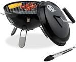 Relaxdays Kugelgrill, tragbar, &Oslash; 37 cm, Picknickgrill f&uuml;r Garten & Park,