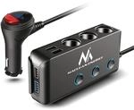 Maclean Kfz-Verteiler 3-Fach Zigarettenanz&uuml;nder Adapter | 4X USB (1x QC3.0 3X...