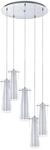 EGLO Pendellampe Pinto,5 flammige Pendelleuchte, Material: Stahl | Farbe: Chrom,