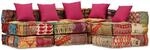 vidaXL 4-Sitzer Modularer Pouf Patchwork Stoff