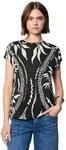 Damen Bedrucktes Leinen-Look Shirt