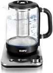 KUPU Glas Wasserkocher mit Temperatureinstellung, 1,6L Wasserkocher, 2200 Watt