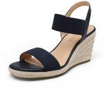 DREAM PAIRS Damen-Espadrilles mit offener Zehenpartie, Elegante Plateau-Sandalen zum