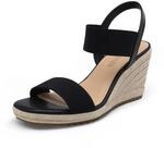 DREAM PAIRS Damen-Espadrilles mit offener Zehenpartie, Elegante Plateau-Sandalen zum