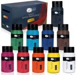 Artina 10er Acrylfarben Set 500ml &ndash; Deckende Malfarbe Schnelltrocknende Farbe zum