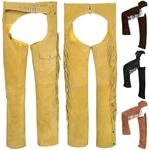 German Wear Lederchaps Herren Western Chaps Reithose aus Echtem Rindsleder Wildleder