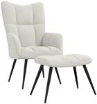 vidaXL Relaxsessel mit Hocker, Sessel mit Stahlgestell, Relaxstuhl Polsterstuhl...