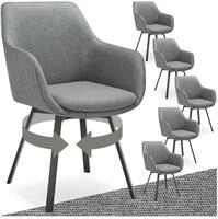 tectake&reg; 6er Set Stuhl drehbar, Esszimmerst&uuml;hle mit Armlehne, K&uuml;chenst&uuml;hle,