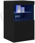 vidaXL LED-Sideboard Schwarz Eichen-Optik 41 x 37 x 67 cm, Eleganter, rechteckiger